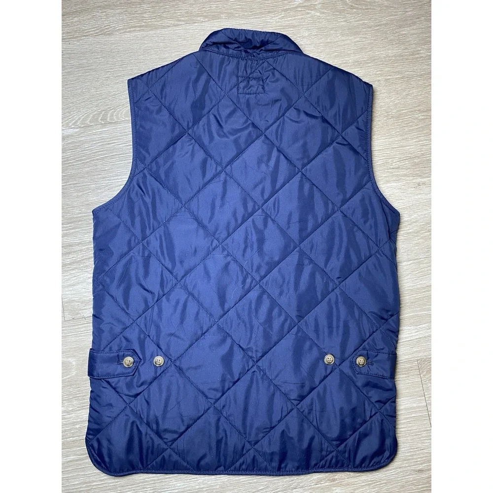 Men's Size X-SMALL  J.CREW Authentic Outerwear Blue Quilted Filled Full Zip Vest